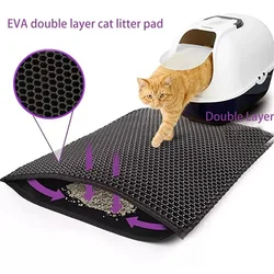 Estera de arena para gatos con regalo, doble capa, impermeable, caja de arena para mascotas, almohadilla antideslizante, cama lavable, almohadilla de limpieza, productos