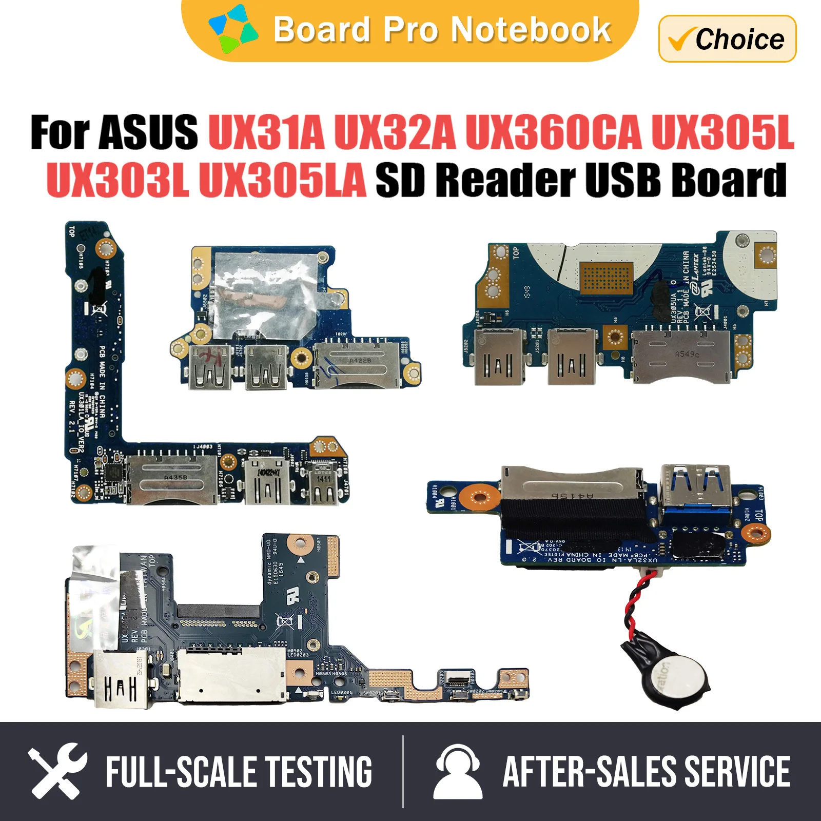 

For Asus UX31A UX32A UX360CA UX305L UX303L UX305LA UX305U UX305UA UX303UB UX301L UX301LA SD Reader USB Board 100% Tested Fast Sh