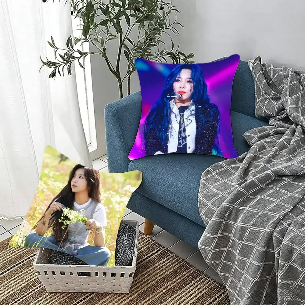 Soft Kpop Idol W-Wheein Cushion Cover Fluffy velvet Nordic style plush Living room sofa decorative