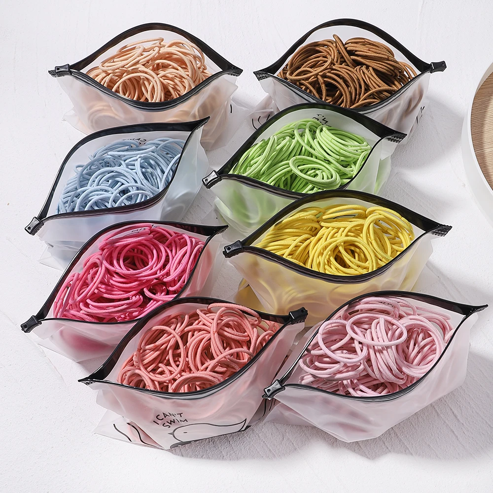 30/50/100PCS Girls Solid Big Rubber Band Ponytail Holders