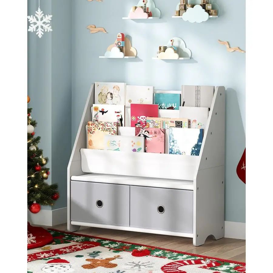 

Детская книжная полка и стеллаж для игрушек CHOEZON, 4-ярусная, большой вместимости, для детской комнаты, яслей, игровой комнаты