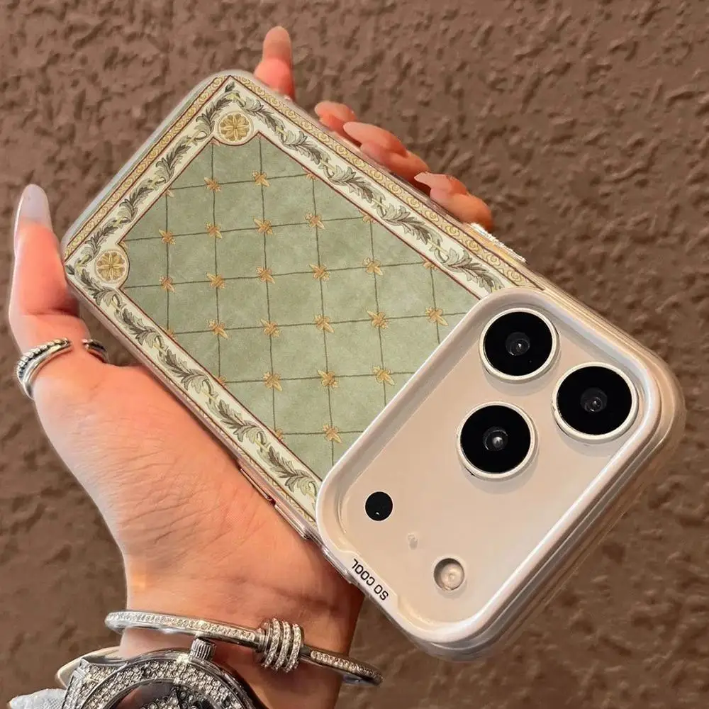 Зеленый чехол для телефона с персидским дизайном для iPhone 17, 16, 14, 13, 12, 11 Pro/Max/Plus, противоударная задняя крышка с защитой от отпечатков пальцев