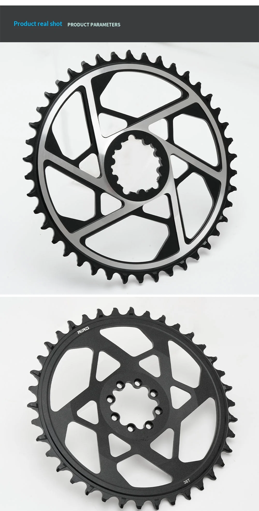 RIRO MTB Kettenblatt 30/32/34/36/38/40/42T 3-Bolzen/8-Bolzen Direktmontage Mountainbike-Kurbelgarnitur 9-12-Gang Breit- und Schmalzahnprofil – Detail 11