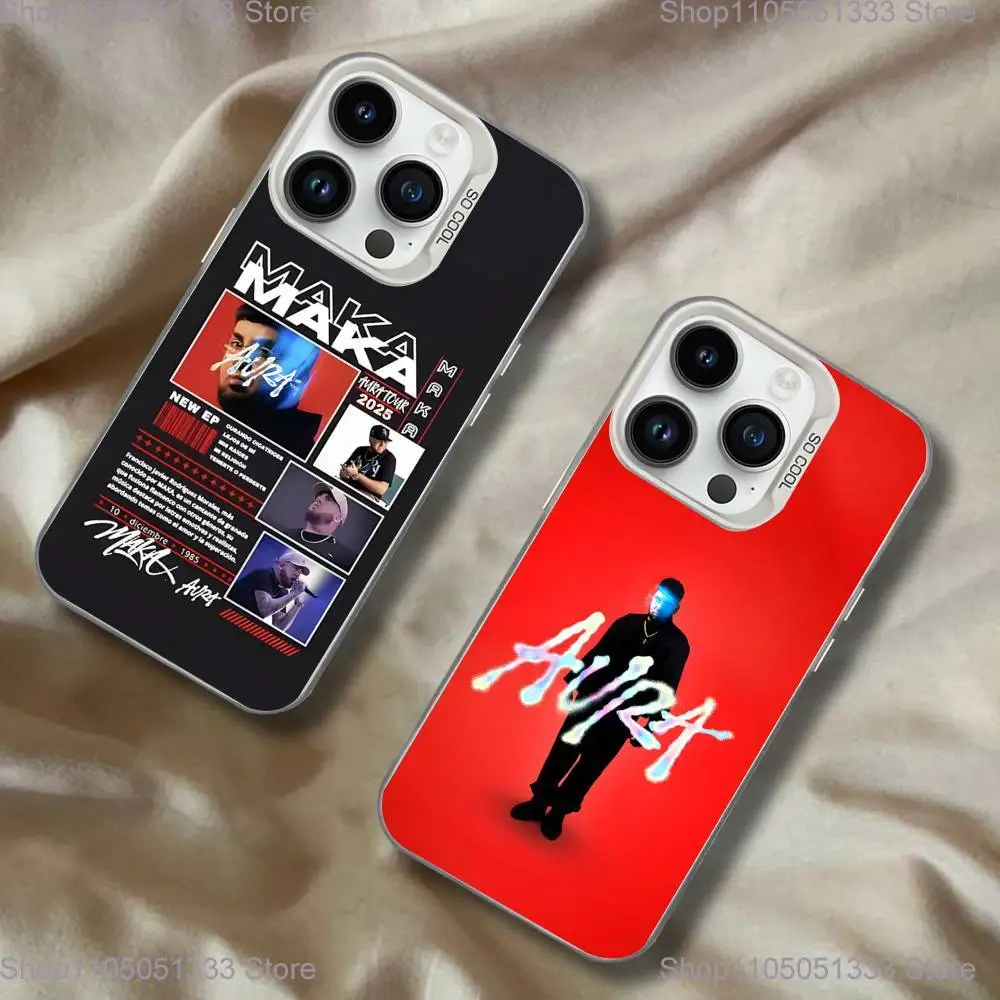 

Rapper Maka Aura 2025 Tour Phone Case For iPhone 16,15,14,13,12,11,Pro,XS,Max,Plus,Mini,SE White Candy Matte Shockproof Cover