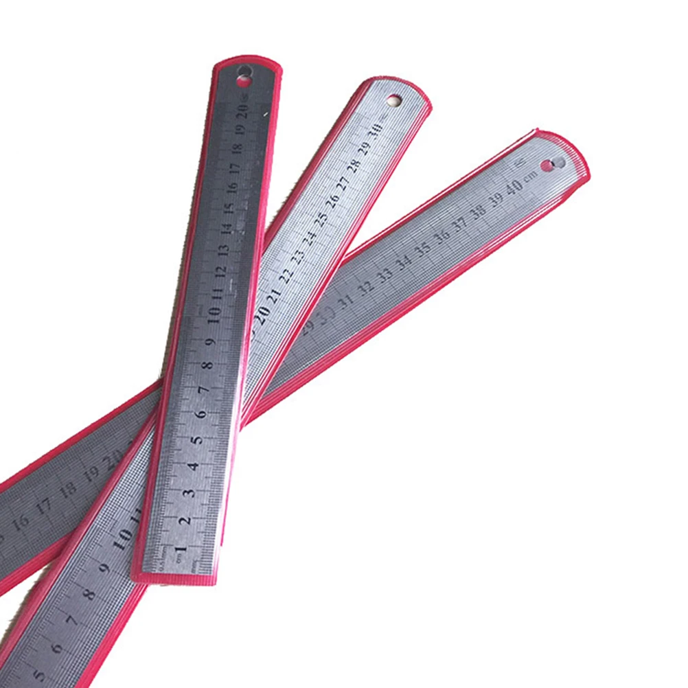 

6pcs Stainless Steel Ruler 20Cm 30Cm 40Cm Double Sided Scale High Accuracy Metal Straight Edge For Office School Engineering