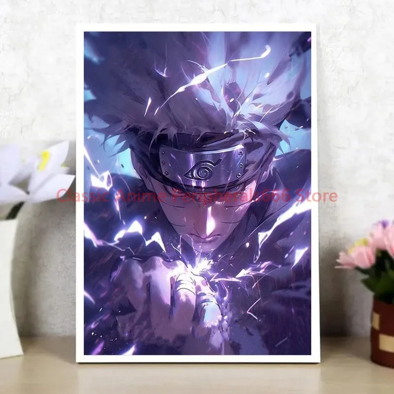 Naruto entrada pendurado pintura anime naruto sasuke kakashi sala de estar decoração pintura quarto das crianças cabeceira mural masculino