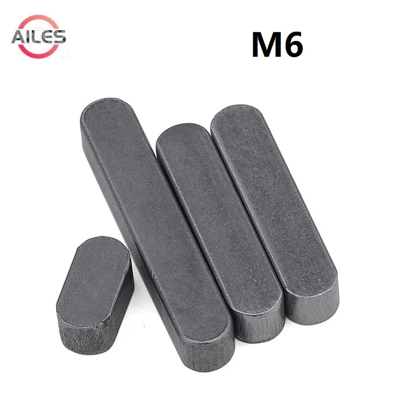 

M6 A3 Carbon Steel GB1096 A Type Flat Key Dowel Drive Shaft Parallel Round End Head Key