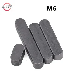 M6 A3 Carbon Steel GB1096 A Type Flat Key Dowel Drive Shaft Parallel Round End Head Key