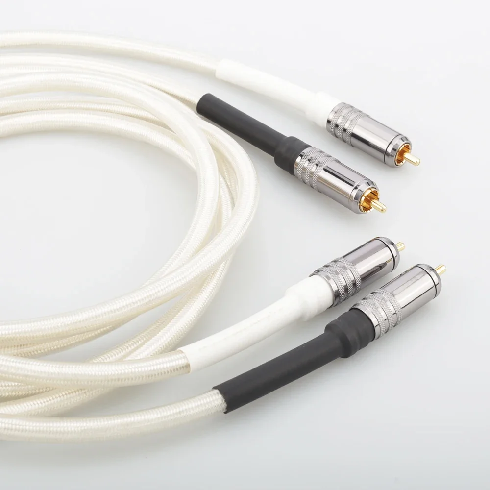 Par audiocrast a26 alta fidelidade 7n occ cabo rca banhado a prata hi-end áudio 2rca para 2rca cabo de interconexão para amplificador cd dvd player