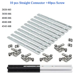 10PCS Straight Connector Aluminum Profile European Standard Joint Bracket 20 M5 30 M6 40 45 M8 for T/V Slot  Joint Bracket CNC
