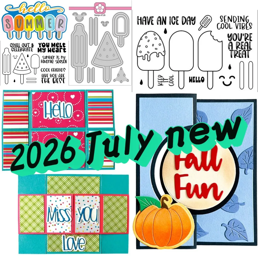 2026 July new will work Metal Cutting Dies and stamps DIY Scrapbooking Card Stencil Paper Cards Handmade Album Stamp Die Sheets