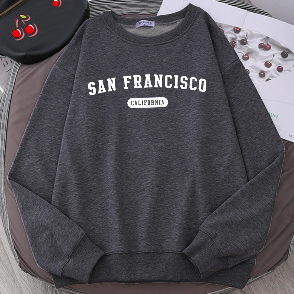 San Francisco California Letter Print Mens Hoodies Simple Casual Pullovers American Retro Clothing Casual Fashion Man Sweatshirt