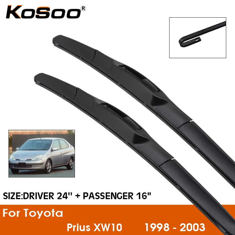 Car Wiper Blade For Toyota Prius XW10 1998-2003 Windshield Rubber Silicon Refill Front Window Wiper 24