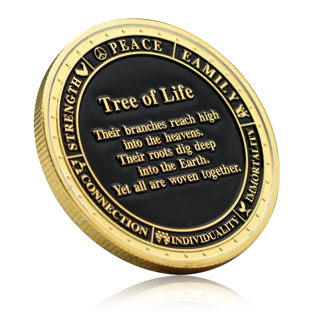 2024 شجرة الحياة الجديدة عملة تذكارية سبائك الزنك ميدالية معدنية تحدي عملة جمع هدية عيد #5