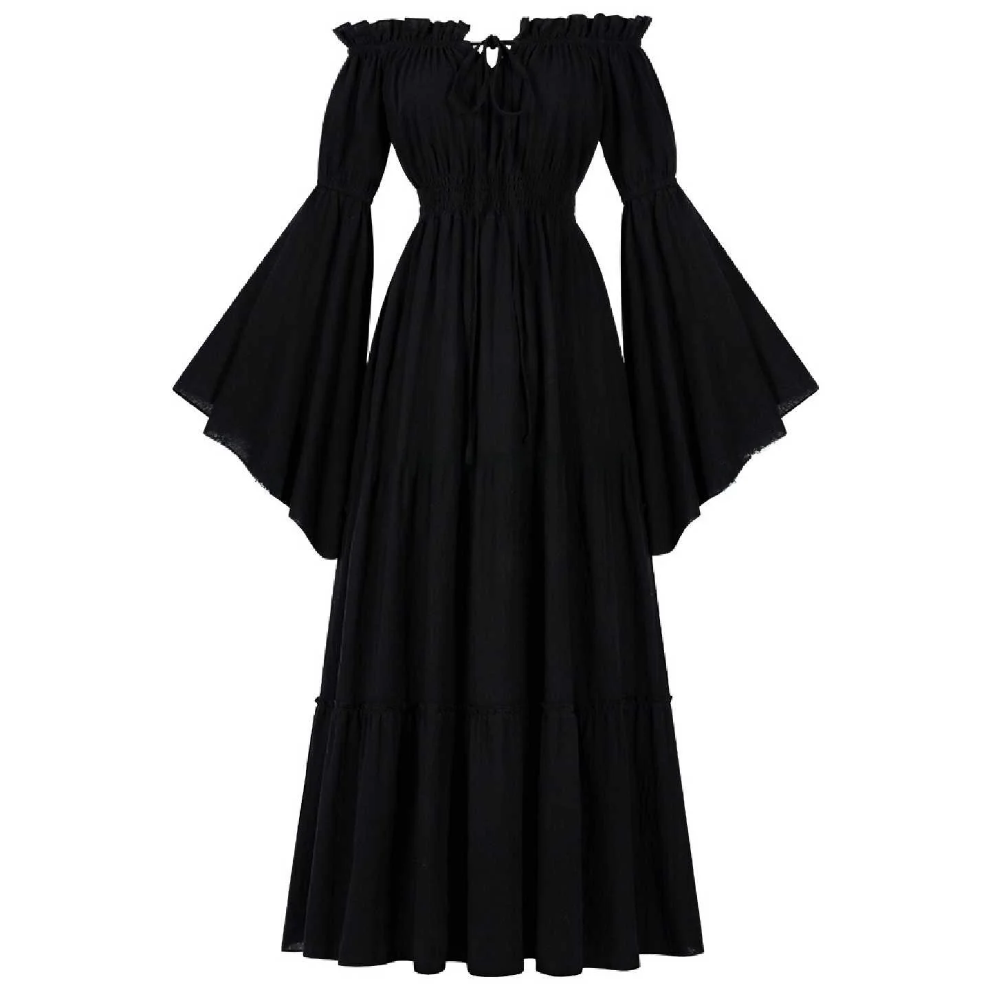 2025 New One Shoulder off Shoulder Ruffled Dress Halloween Skirt Women's Fashion Ethnic Costume Stage Performance Dress