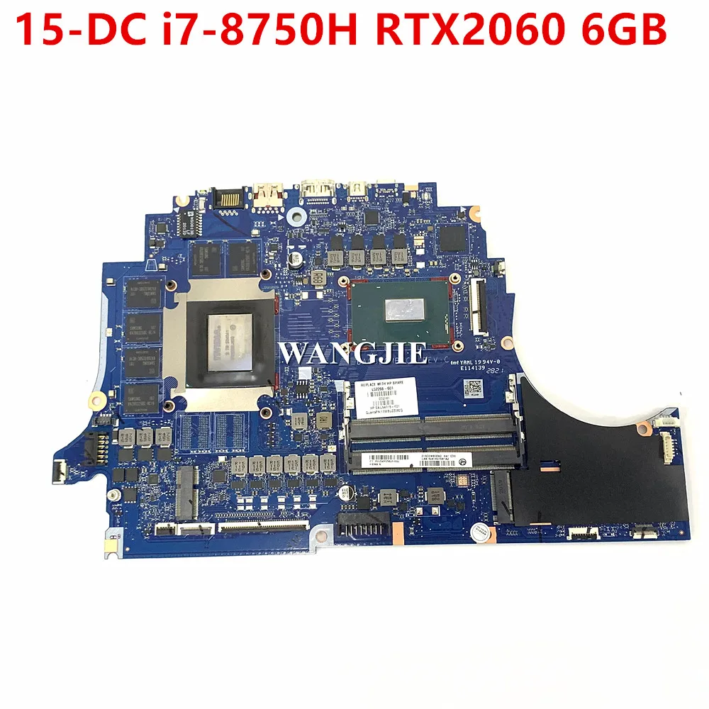 

L52266-601 для материнских плат ноутбука HP OMEN 15-DC DAG3DCMBCC0 REV: C с процессором i7-8750H + RTX2060, 6 ГБ графического процессора, 100% рабочий