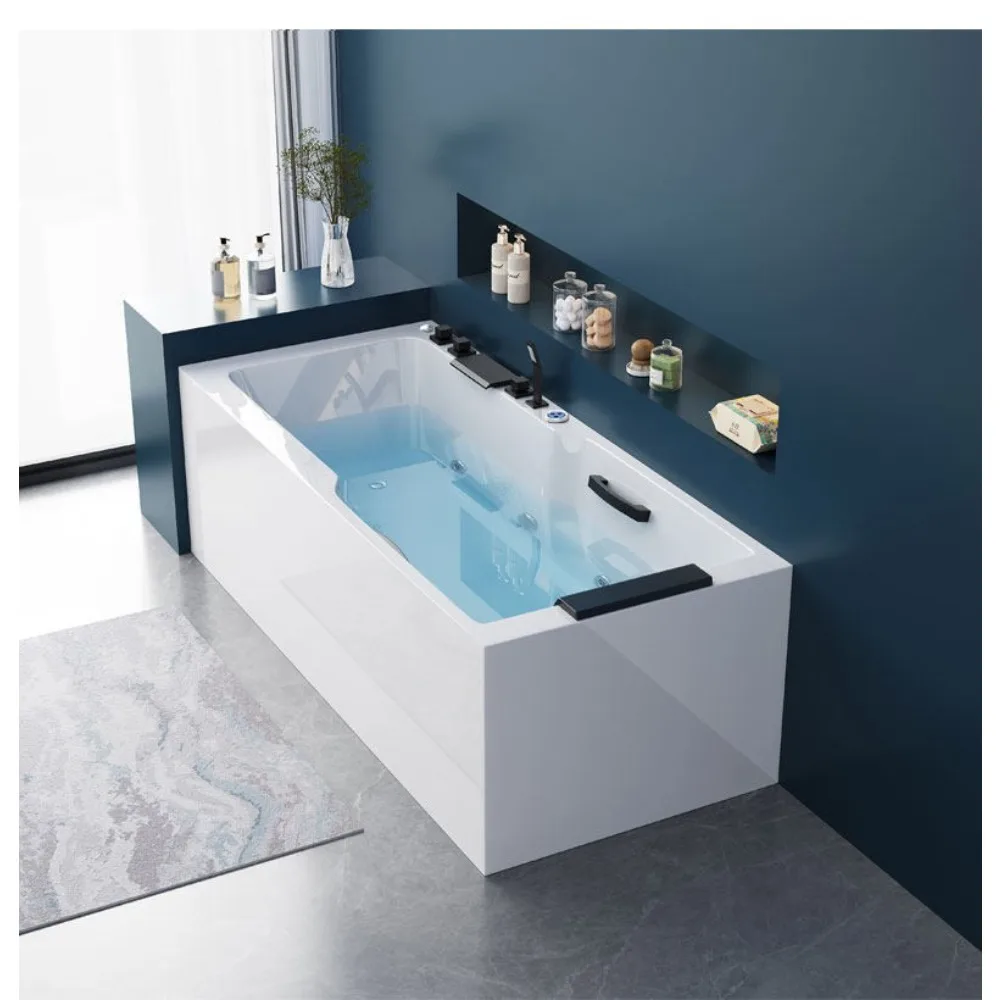 New Freestanding Acrylic Whirlpool Massage Bathtub, Luxury Spa Tub for Home Villa Hotel B&B, Modern Heated Jacuzzi Indoor Use image 6