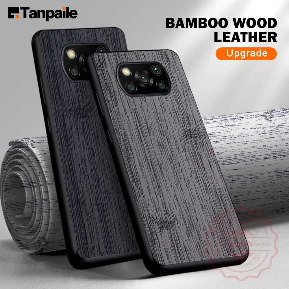 

Tanpaile Shockproof Bamboo Wood Leather Phone Case For Xiaomi Poco X3 Pro NFC X3 GT Luxury Back Cover Casing Shell【Cobbler】