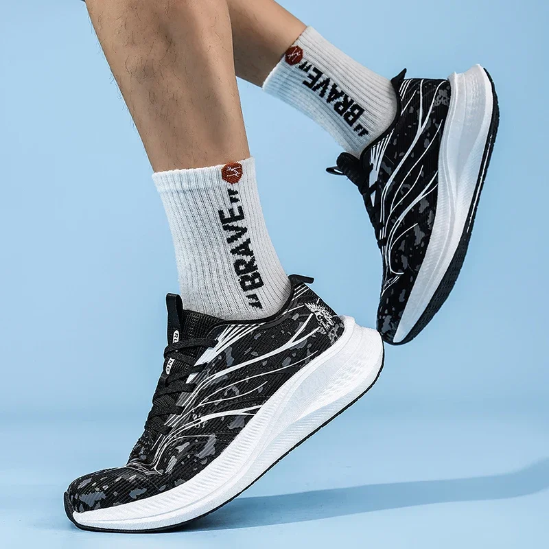 Herren Damen Carbon Leichtgewicht Mesh Sportschuhe Herbst Stoßdämpfende Atmungsaktive Laufschuhe für Workout, Walking, Fitness und Sport – Detail 8