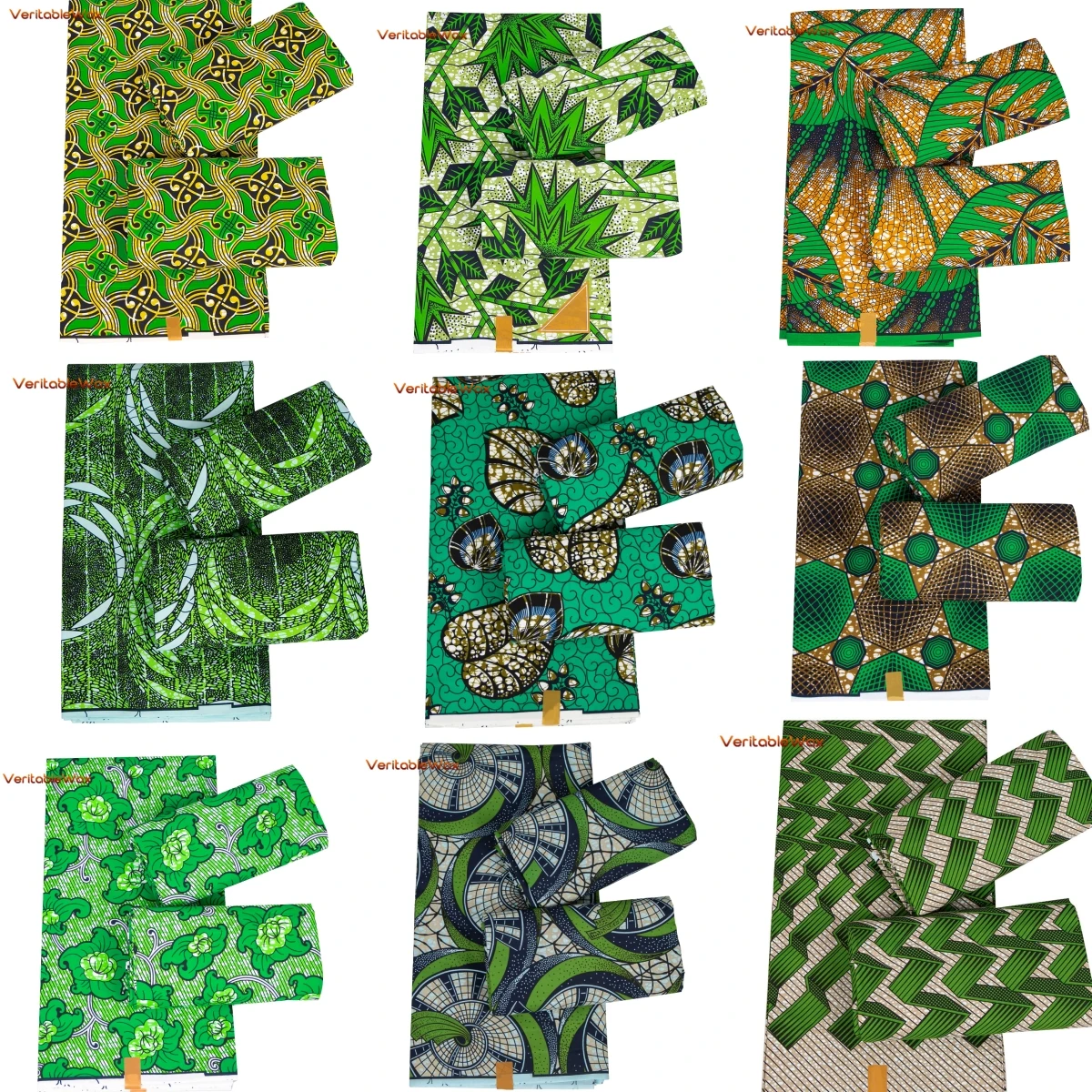 Veritablewax Africa Ankara Green Prints Batik Wax Polyester Fabric African Dress Sewing Craft DIY Textile Nigeria Fabric Tissu