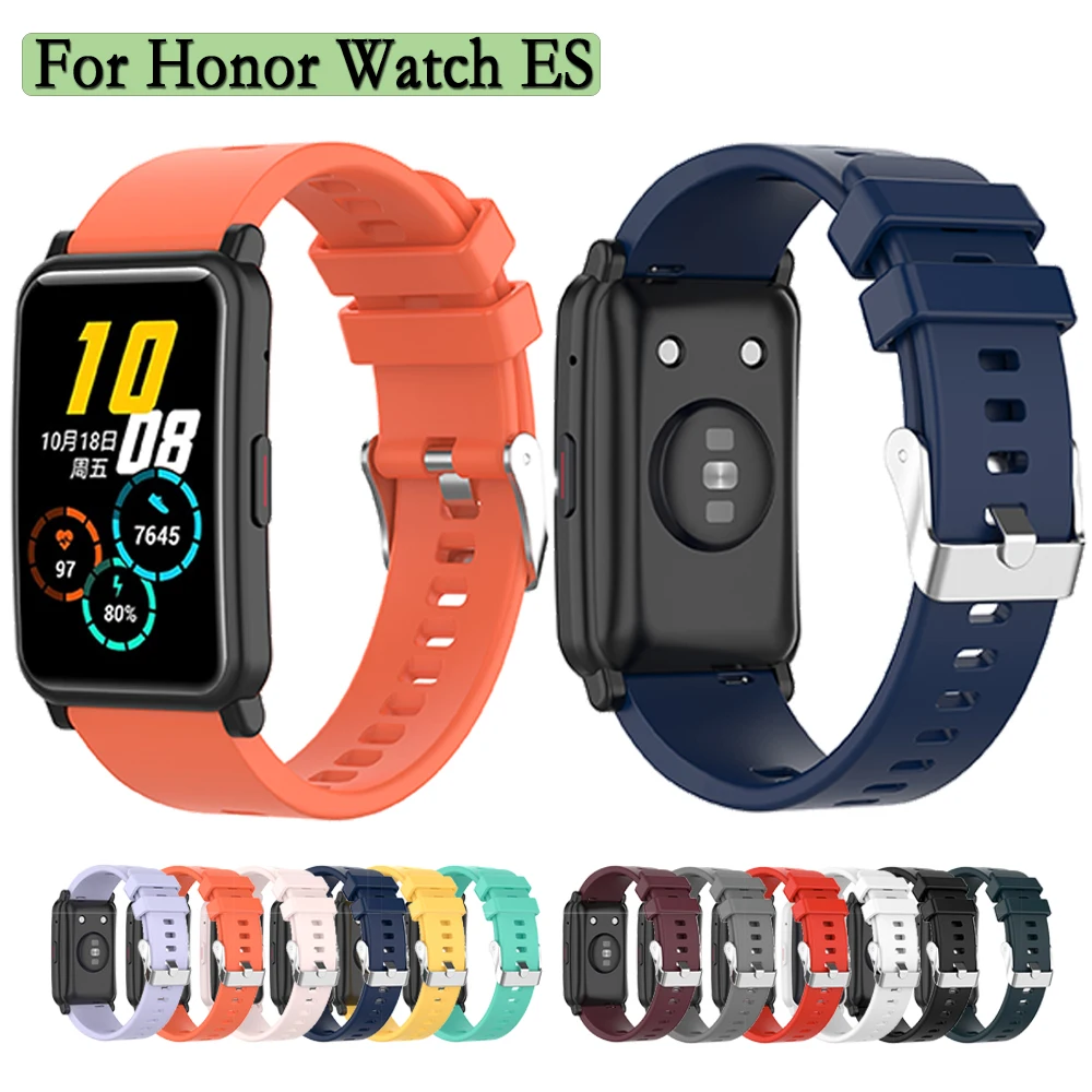 For Honor Watch ES Strap High Quality Silicone Adjustable Watchband With Silvery Buckle Wristband Replacemnet