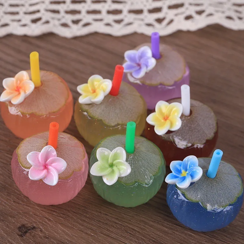 2pcs Fine sparkling three-dimensional egg flower coconut DIY simulation resin jewelry small ornament