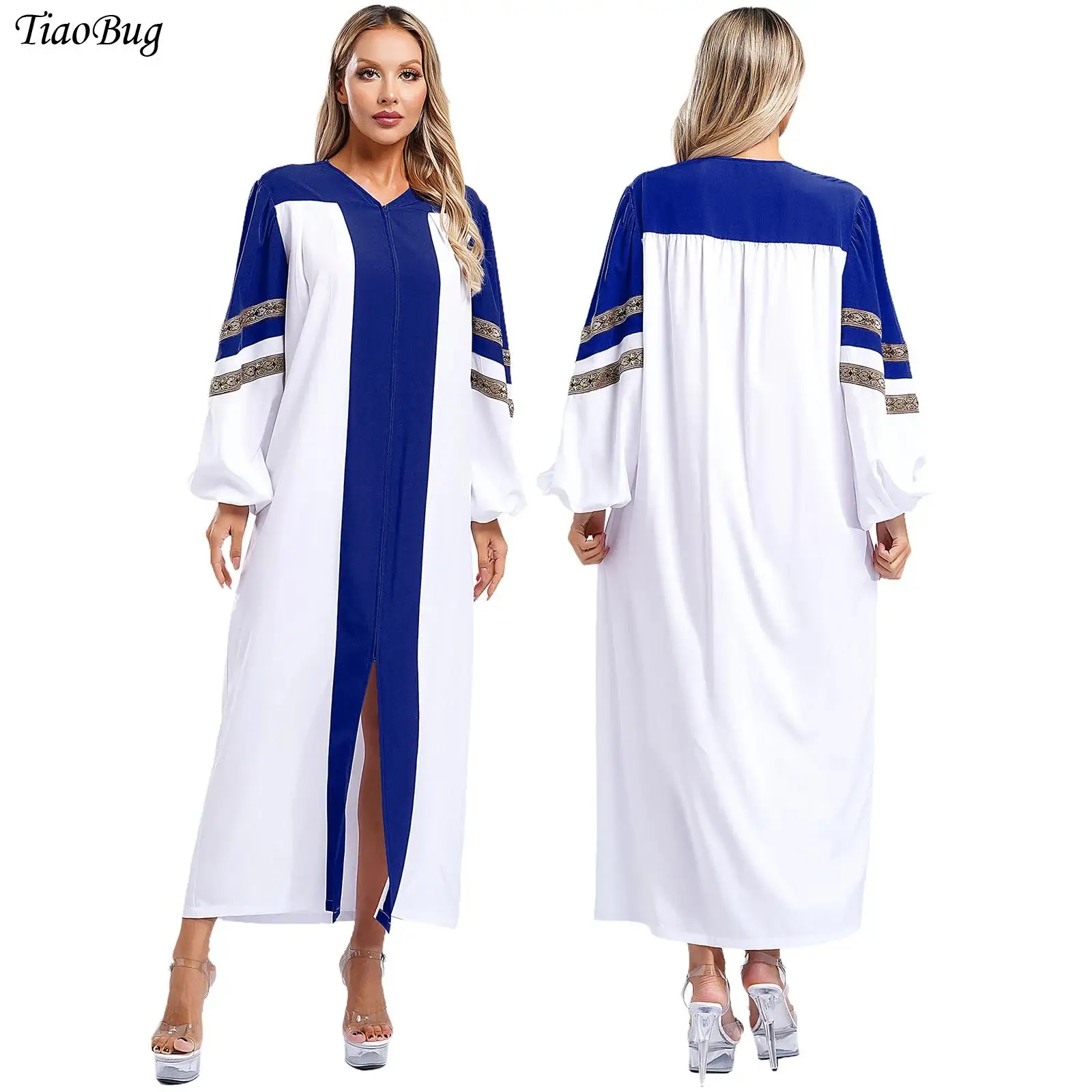 

Women Church Choir Robe Halloween Catholic Clergy Cosplay Costumes Long Sleeve Christian Priest Worship Dress Pastor Gown Dress