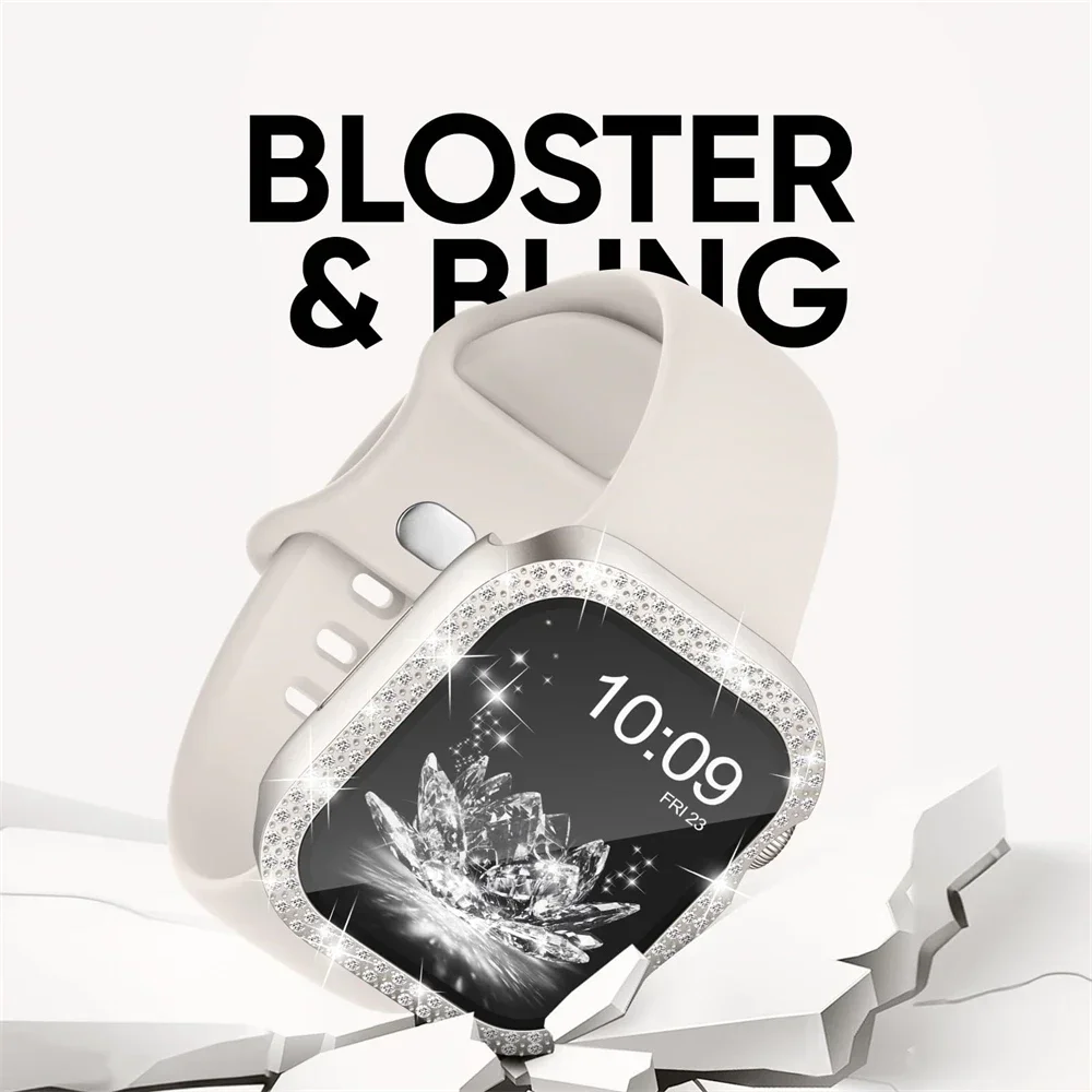 حافظة ماسية + حزام لساعة أبل 45 مللي متر 41 مللي متر 38 مللي متر 42 مللي متر 44 مللي متر 40 مللي متر سوار + واقي للشاشة + سلسلة مصد 10 9 8 7 6 5 4 SE