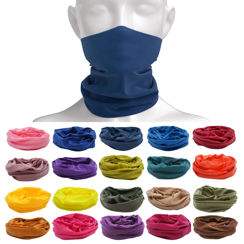 Dyeing Solid Color Neck Gaiter Bandanas Seamless Tube Magic Scarf Head-wear Adult Winter Outdoor Breathable Face Mask Balaclava