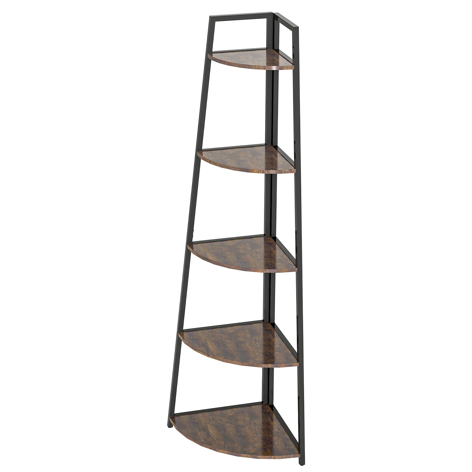 

5 Tier Corner Bookshelf Multipurpose Shelving Unit Ladder Shelf for Small Space