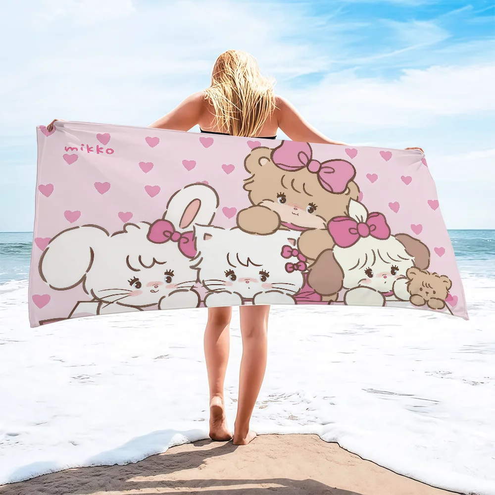 m-mikko cute cartoon anime cat Towel Soft Quick Dry Beach Towels for Gift Travel Gym bathing Spa Camp sport Pool Towel
