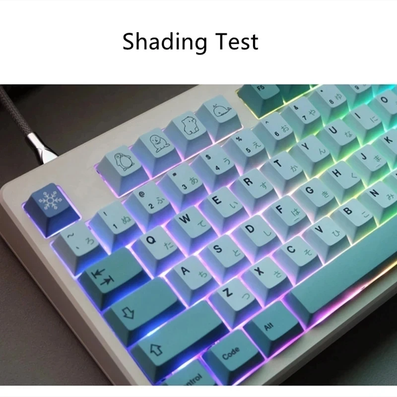 Nowe klawisze Lceberg PBT 132 japoński angielski Keycap Cherry Profile DYE-SUB dla klawiatury mechanicznej 61 64 84 108 układ Keycap