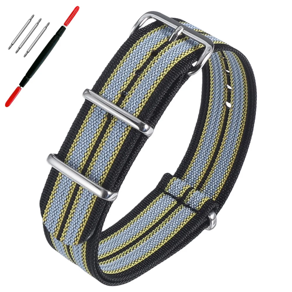 Neues geripptes Nylon-Uhrenarmband, universelles Segeltuch-Uhrenarmband 16mm 18mm 19mm 20mm 21mm 22mm 24mm, Militäruhrenarmband – Detail 24