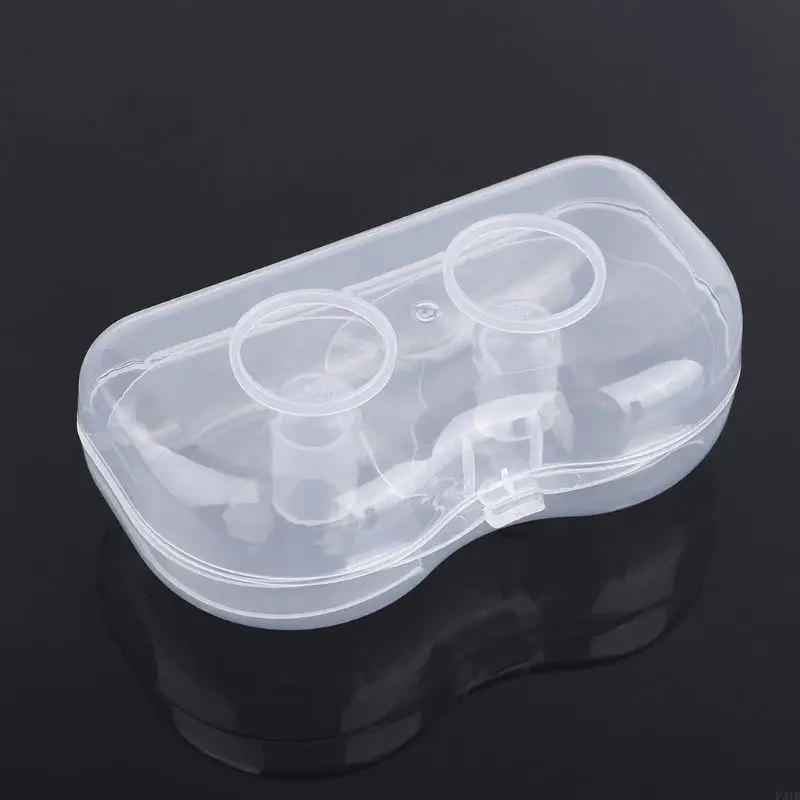 2Pcs Ultra-thin Soft Silicone Nipple Shield Protector Baby Breast Milk Feeding Conical with Carrying for Case P31B