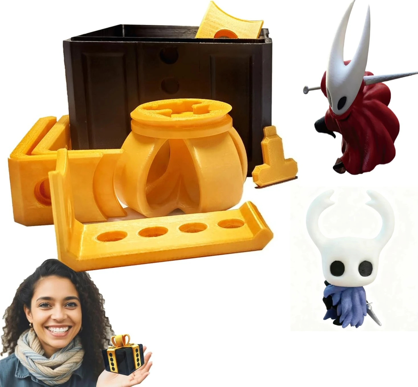 

Annoying Gift Box With Hollow Knight Hornet Fridge Magnet -Kitchen and refrigerator decoration Christmas Gift Box Toy