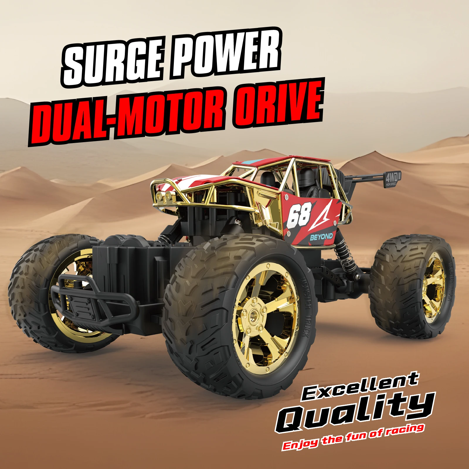 

New 1:16 Scale High-Speed Remote Control Car, with a Top Speed of 40 Km/H, All-Terrain Remote Control Car, Suitable for People over 6 Years Old, a Good Gift for Adults and Boys