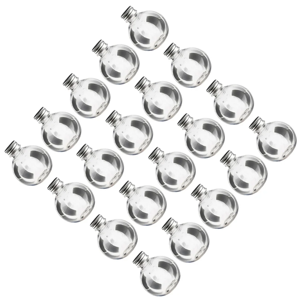 

20Pcs Clear Bulb-Shaped Pet Bottles Leak Proof Screw Caps for Rustic Wedding Party DIY Storage Container Fillable