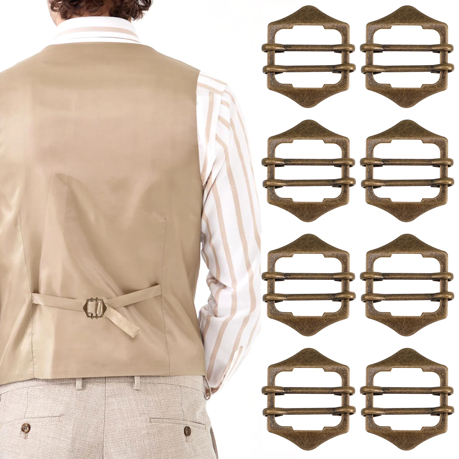 10 قطعة أبازيم نحاسية لحزام الخصر بدلة سترة قابلة للتعديل أزرار الملابس المعدنية الملابس والاكسسوارات أبازيم بسيطة