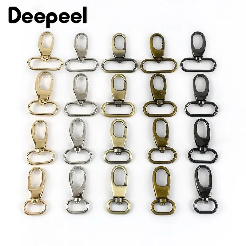 

10Pcs Deepeel 20/25/32/38mm Metal Lobster Swivel Clasp Buckles for Bags Keychain Webbing Strap Snap Hook DIY Handbag Hardware