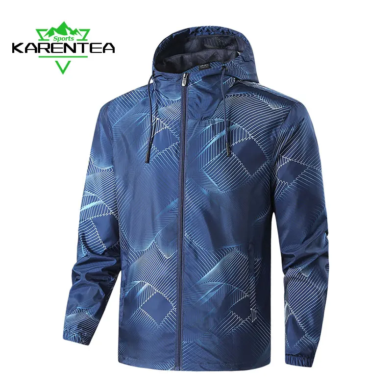 Running Jacket Men Autumn Sportswear Gym Clothing Man Jogging Fitness Coats Breathable Hooded Hiking Fishing Jackets Sport Coat