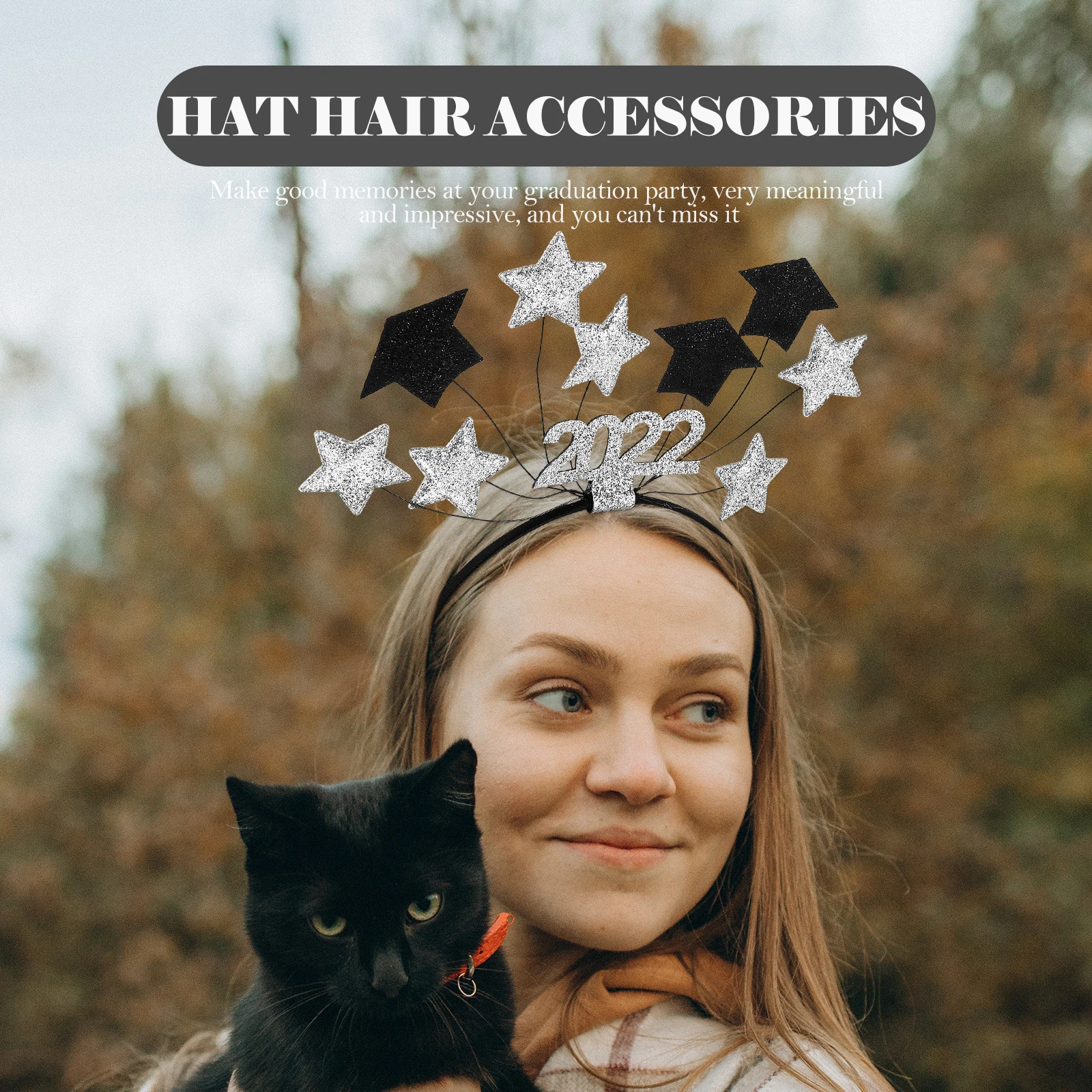 

Glitter Felt Doctor Hat Headband Graduation Party Hairband Mini Hoops Female Headdress Practical Graduation Themed Hair
