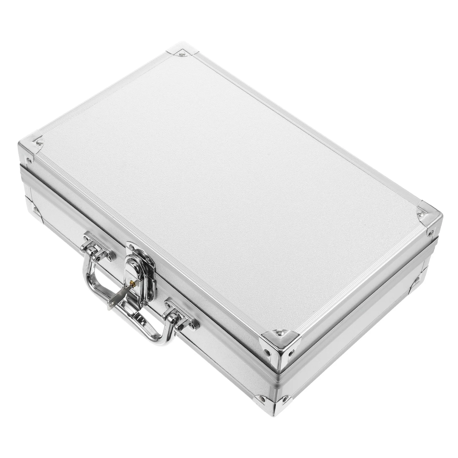 صندوق تخزين سبائك الألومنيوم 2-رقم الزاوية اليمنى صندوق أدوات فضي متين حقيبة أدوات محمولة منظم حقيبة للمستندات #5