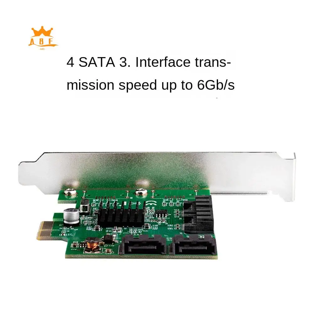 

A08E-Pcie 4 Ports 6G SATA 3.0 Controller Card Marvell 88SE9215 Non Raid Pcie 2.0 X1 Expansion Card With Low Profile Bracket