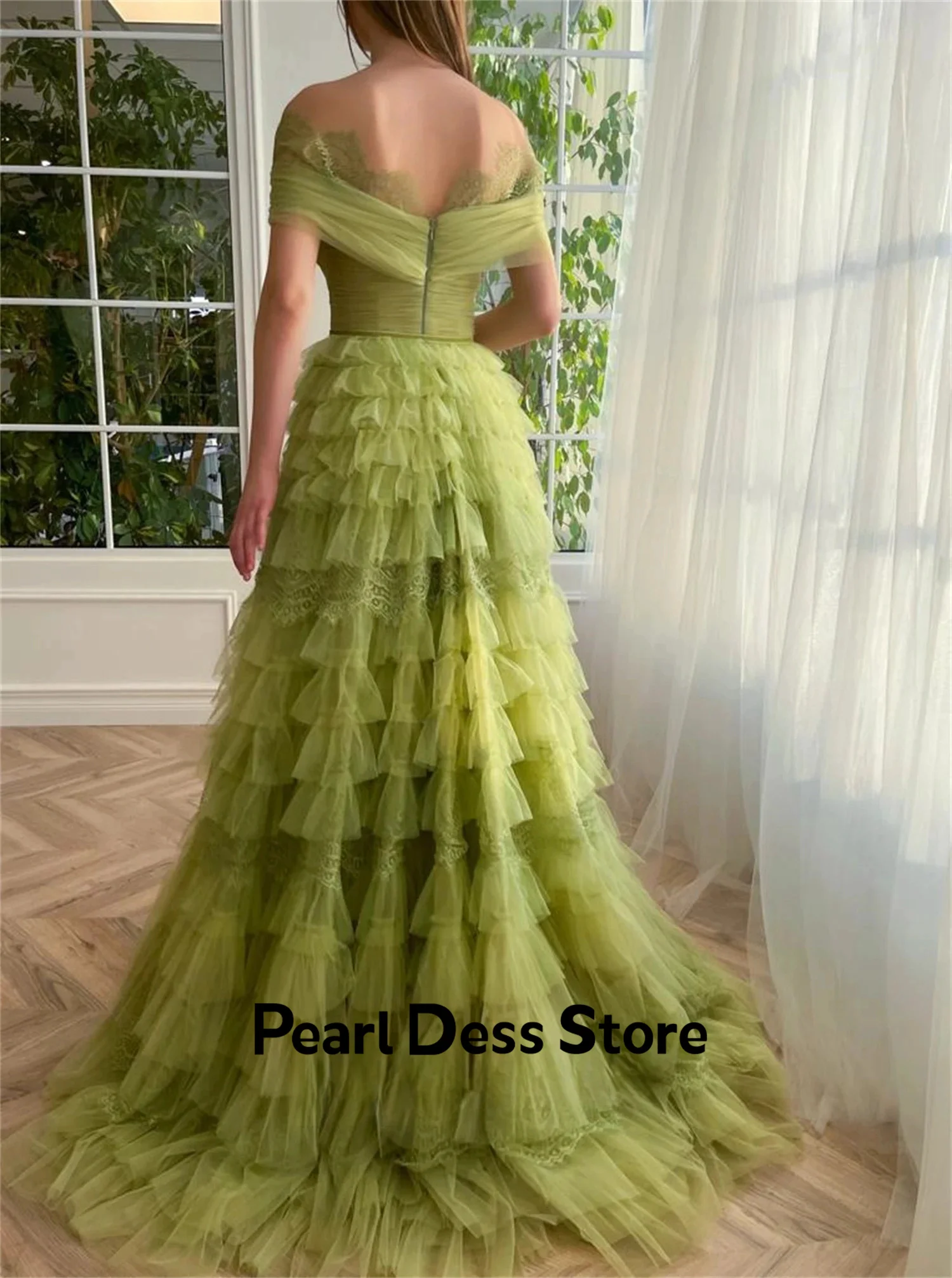 Pearl Dress-Fluffy Adult Dress 2024 Mesh Layered Ball Dress Ball Evening Dress Luxury Formal Dress