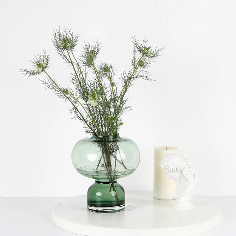 

Glass Flower Vase Gourd Design Decorative Stylish European Style Home Office Fresh Flower Pot Gourd Style Vase