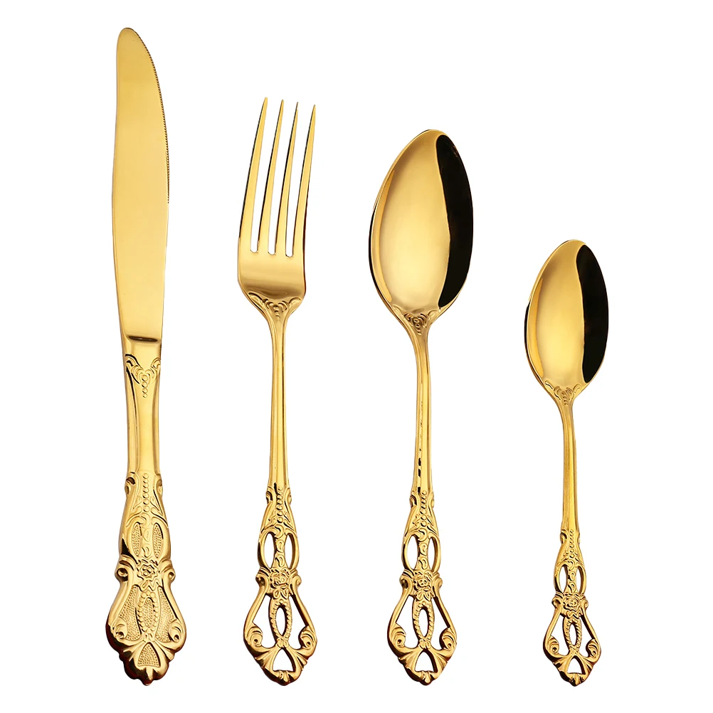 

Stainless Steel Tableware Set 304 Premium Quality Mirror Polish Western Cutlery Steak Kitchen Utensils Food Fork Spoon Dining