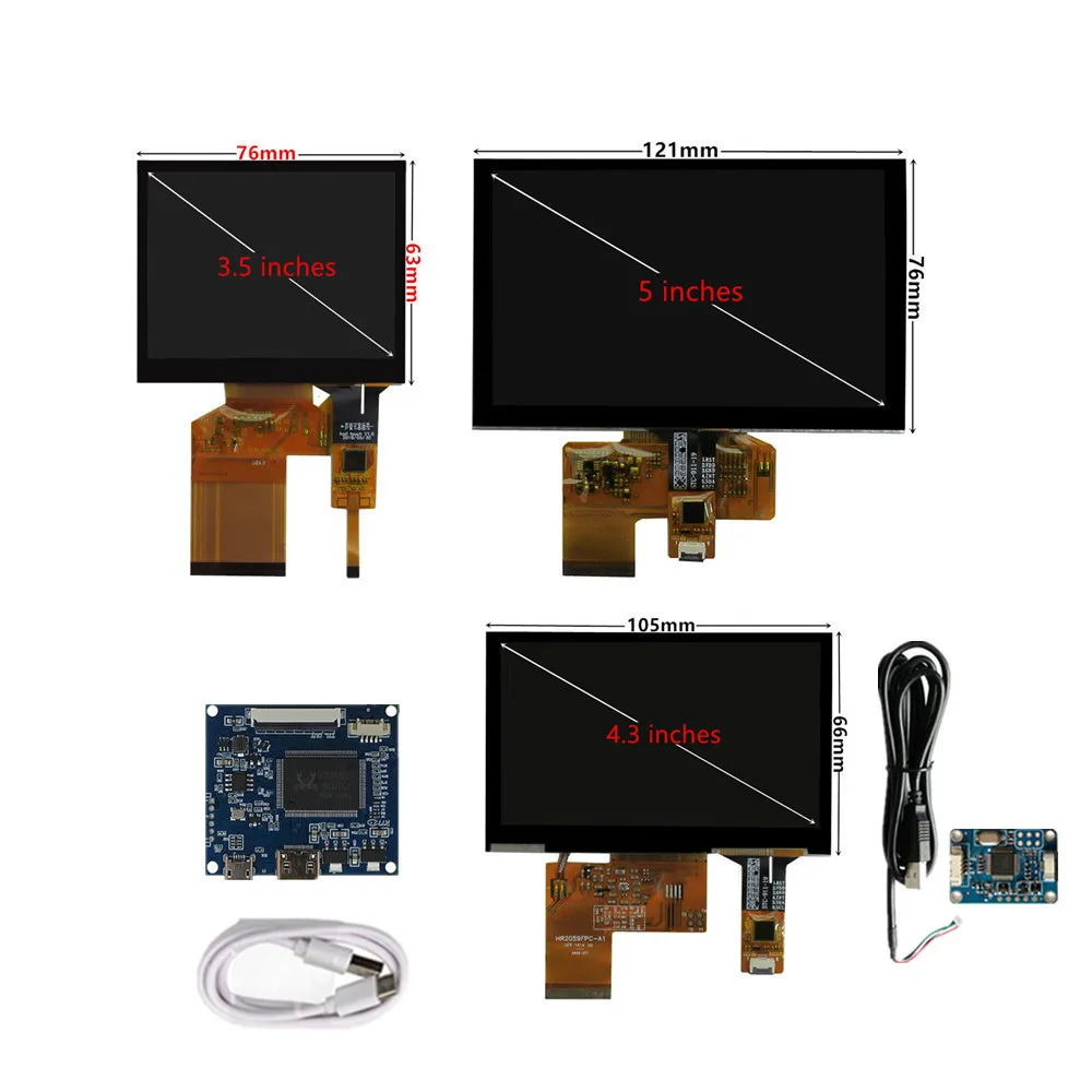 

For Raspberry Pi PC HDMI LCD display kit 3.5/4.3/5-inch display screen with driver board monitor capacitive touch screen Monitor