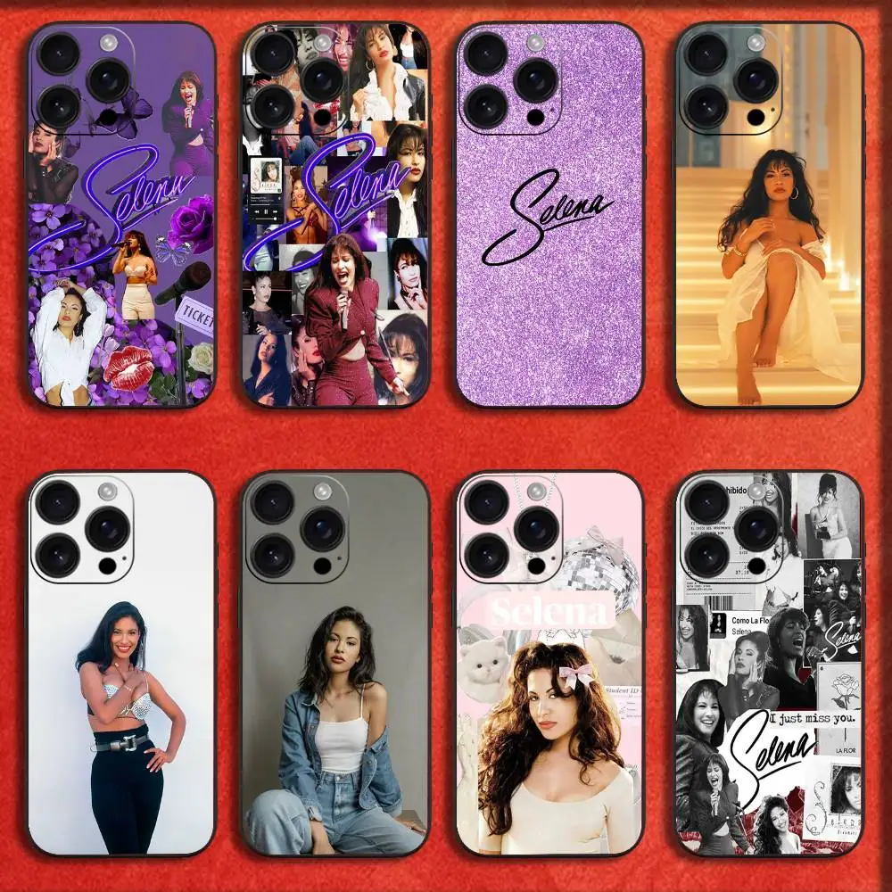 

Phone Case For iPhone 16,15,14,13,12,11,Pro,XS,Max,XR,Plus,E,Mini Black S-Selena Quintanilla Perez Shockproof Cover
