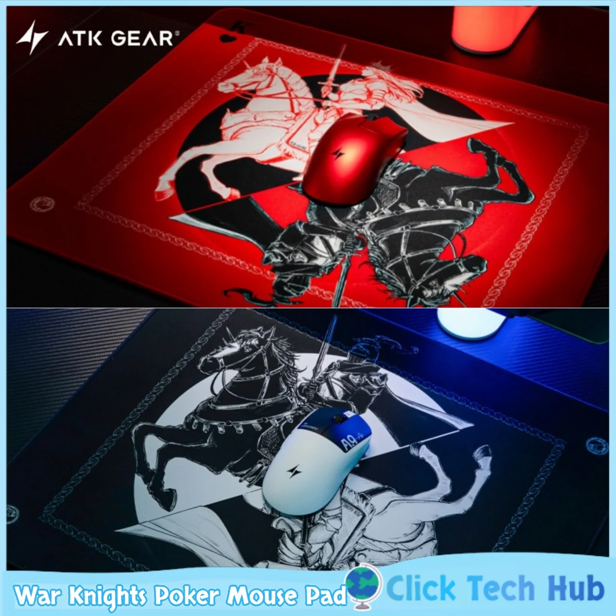 Atk War Knights Poker Game Mouse Pad Original Illustration Professional Fps Esports Valorant Delta Anti Slip Game Player Mouse