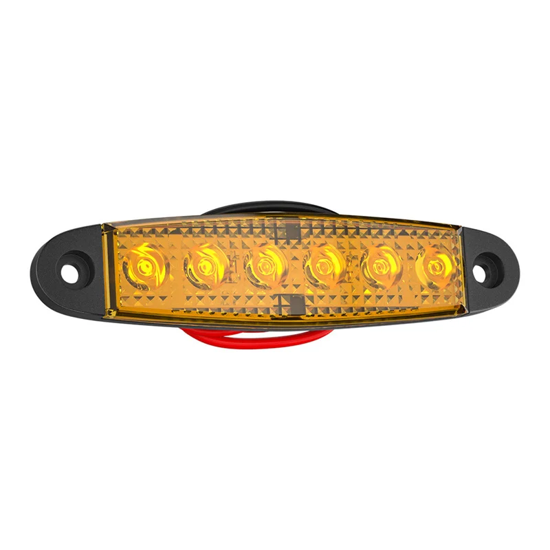 Voyants de position latéraux de remorque, feux de dégagement de camion, jaune, blanc, rouge, clignotant, lampe de voiture, 6LED, 12V, 24V, 1 pièce